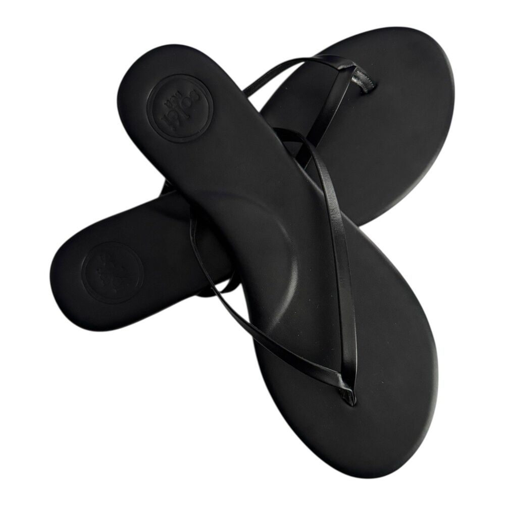 FREE‎ PEOPLE SOLEI SEA Sz 10 (9-9.5) Around Town Black Out Flip Flop Sandal $57